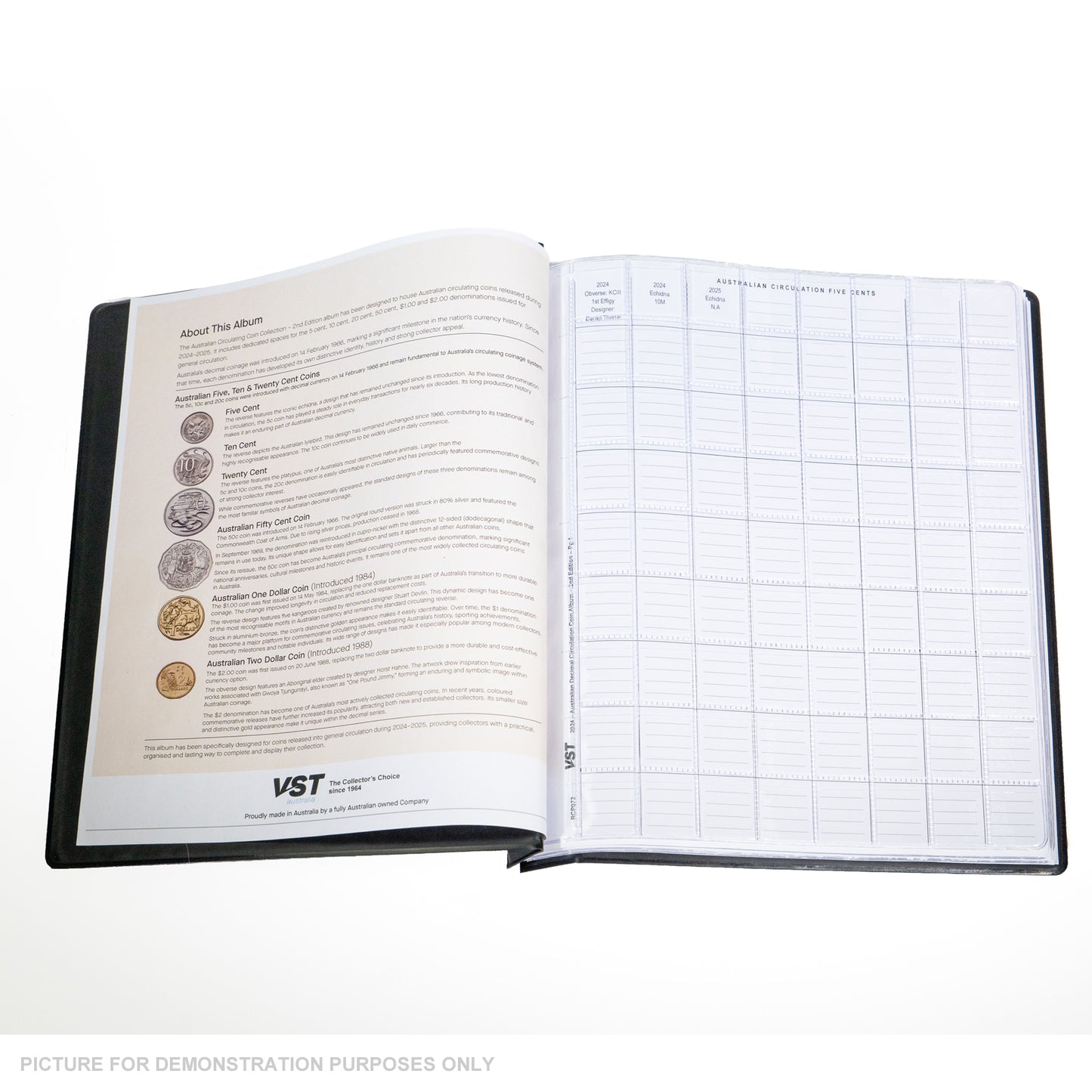 VST 2nd Edition (NEW Design) Black Australian Circulated Decimal Coin Album (2024-2025)