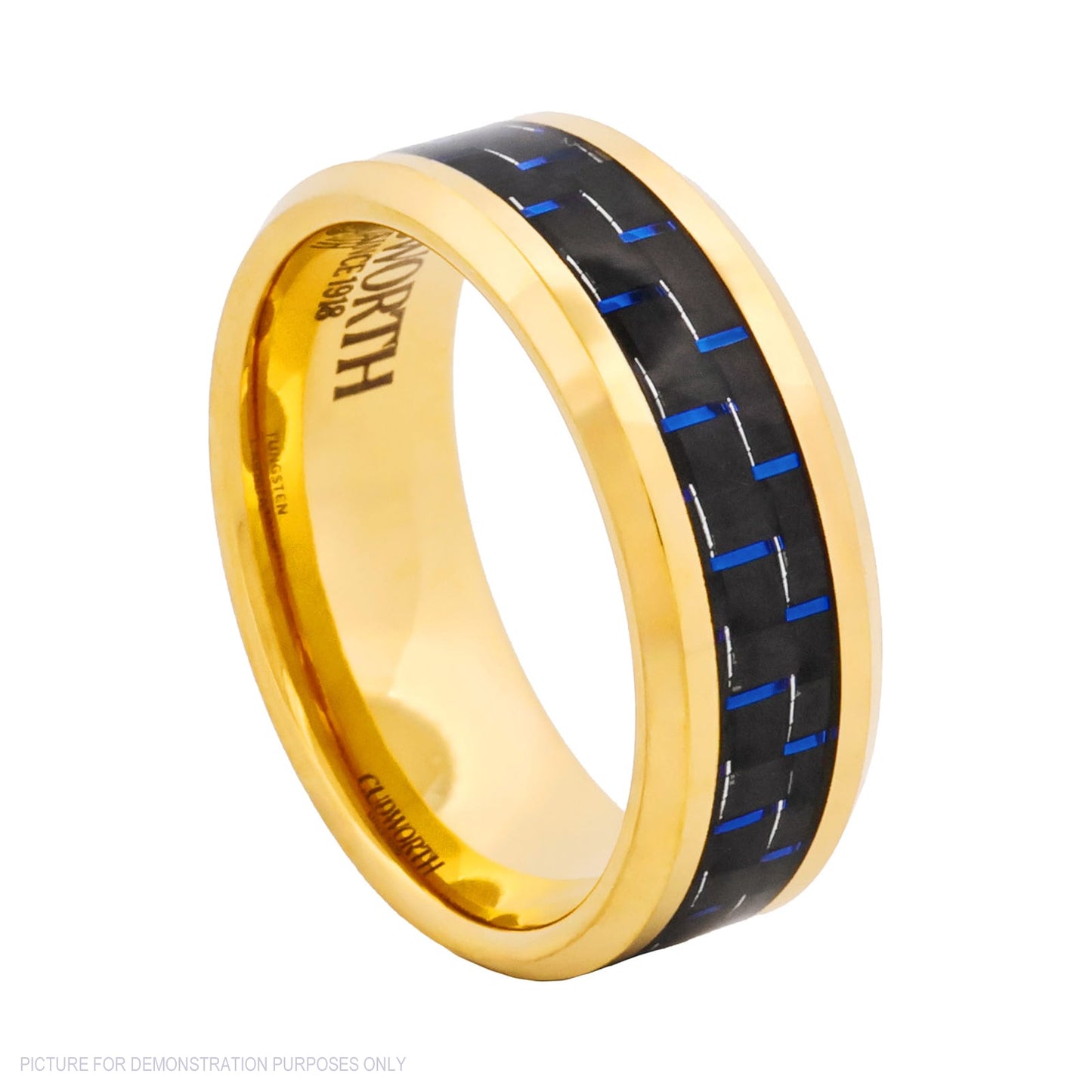 Cudworth Polished Gold Ion Plated Tungsten Ring – Gold Matrix