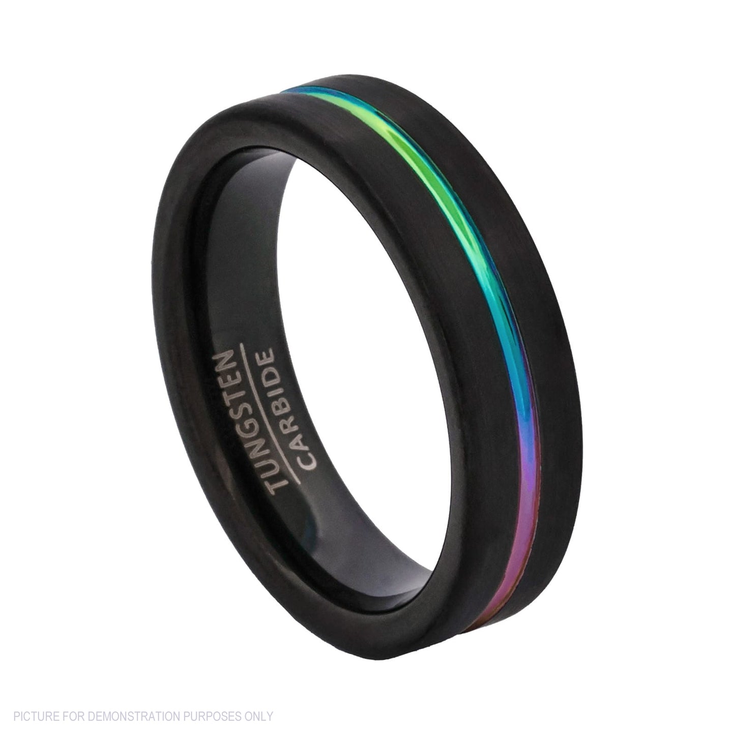 Cudworth 6mm Brushed Black Ion Plated Tungsten Ring – Prism Edge