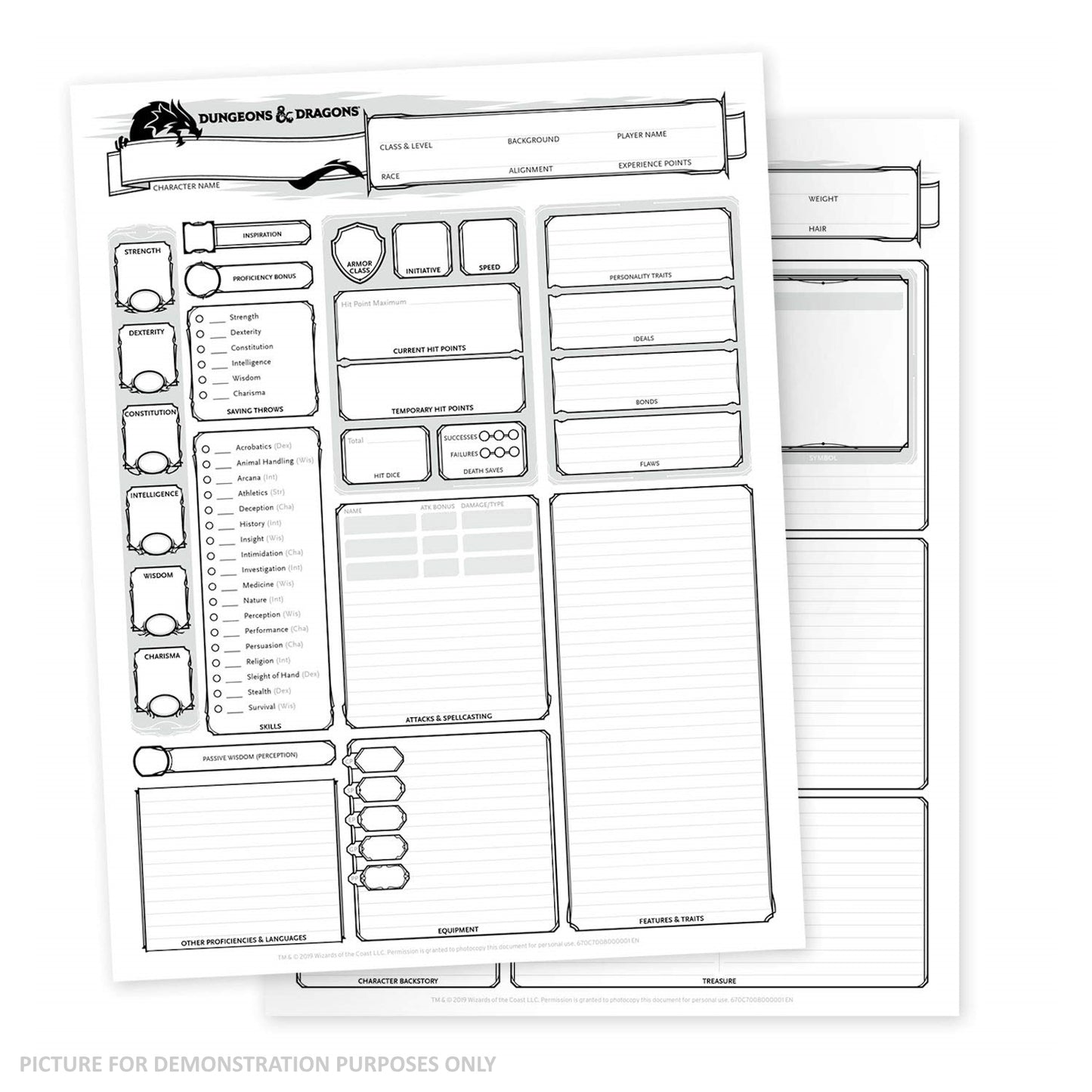 Dungeons & Dragons Character Sheets