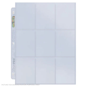 Ultra Pro PLATINUM 9 Pocket STANDARD Trading Card Pages - BOX of 100