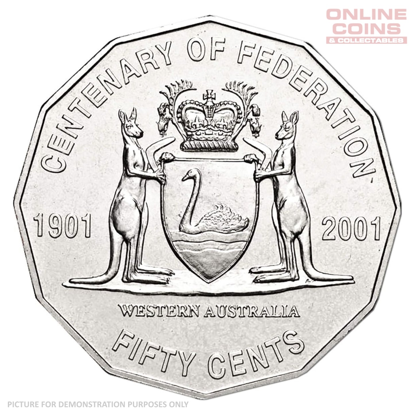 2001 RAM Centenary of Federation 50c Circulating Coin - WESTERN AUSTRALIA