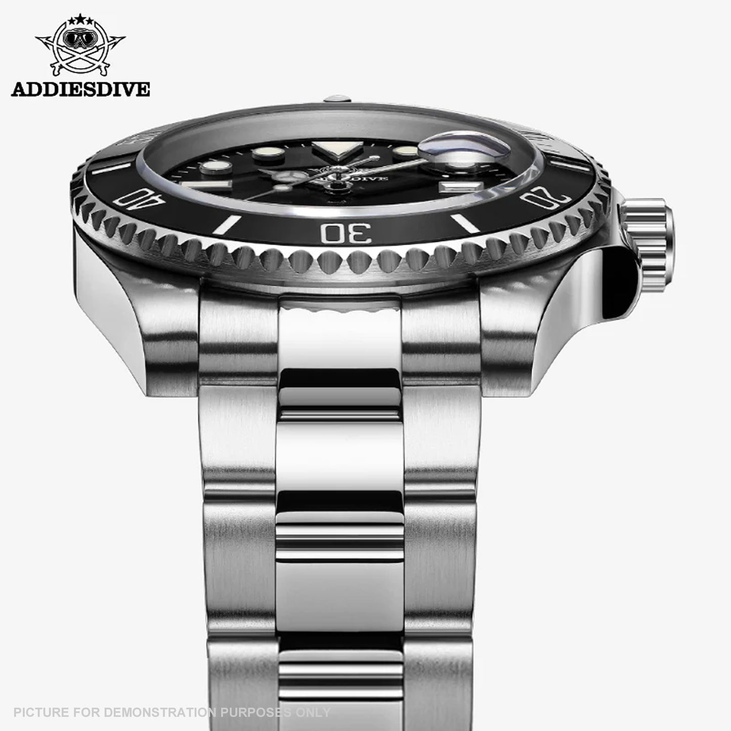 ADDIESDIVE H3-2QZ - 41mm Quartz Diver's 200m - BLACK