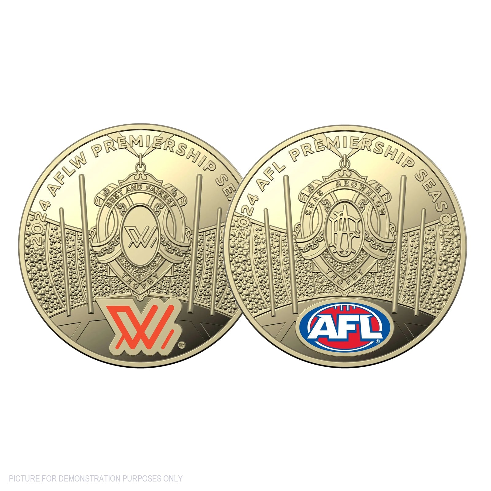 2024 Royal Australian Mint - AFL & AFLW Premiership Coloured Uncirculated $1 Coins