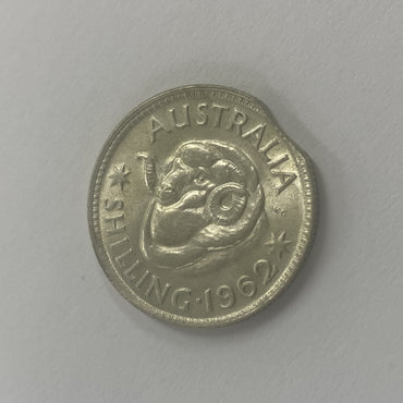 1962 Shilling - CLIPPED - Almost Uncirculated