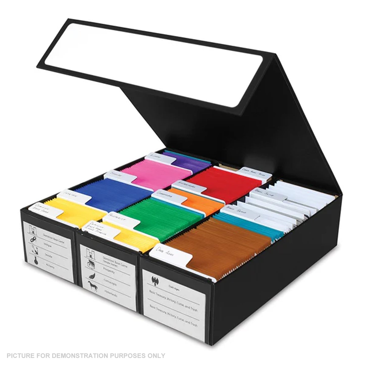 BCW Card Game Box - 3 Row - Black with White