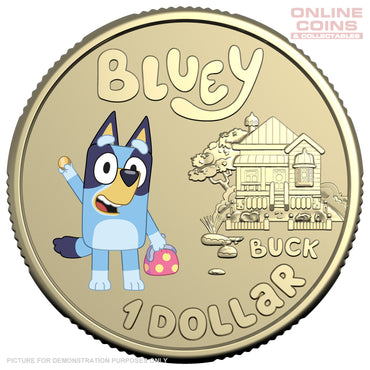 2024 $1 AlBr Coloured Uncirculated Carded Coin - Blue Dollarbucks - BLUEY