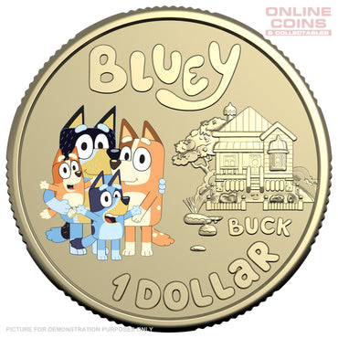 2024 $1 AlBr Coloured Uncirculated Carded Coin - Blue Dollarbucks - THE HEELERS