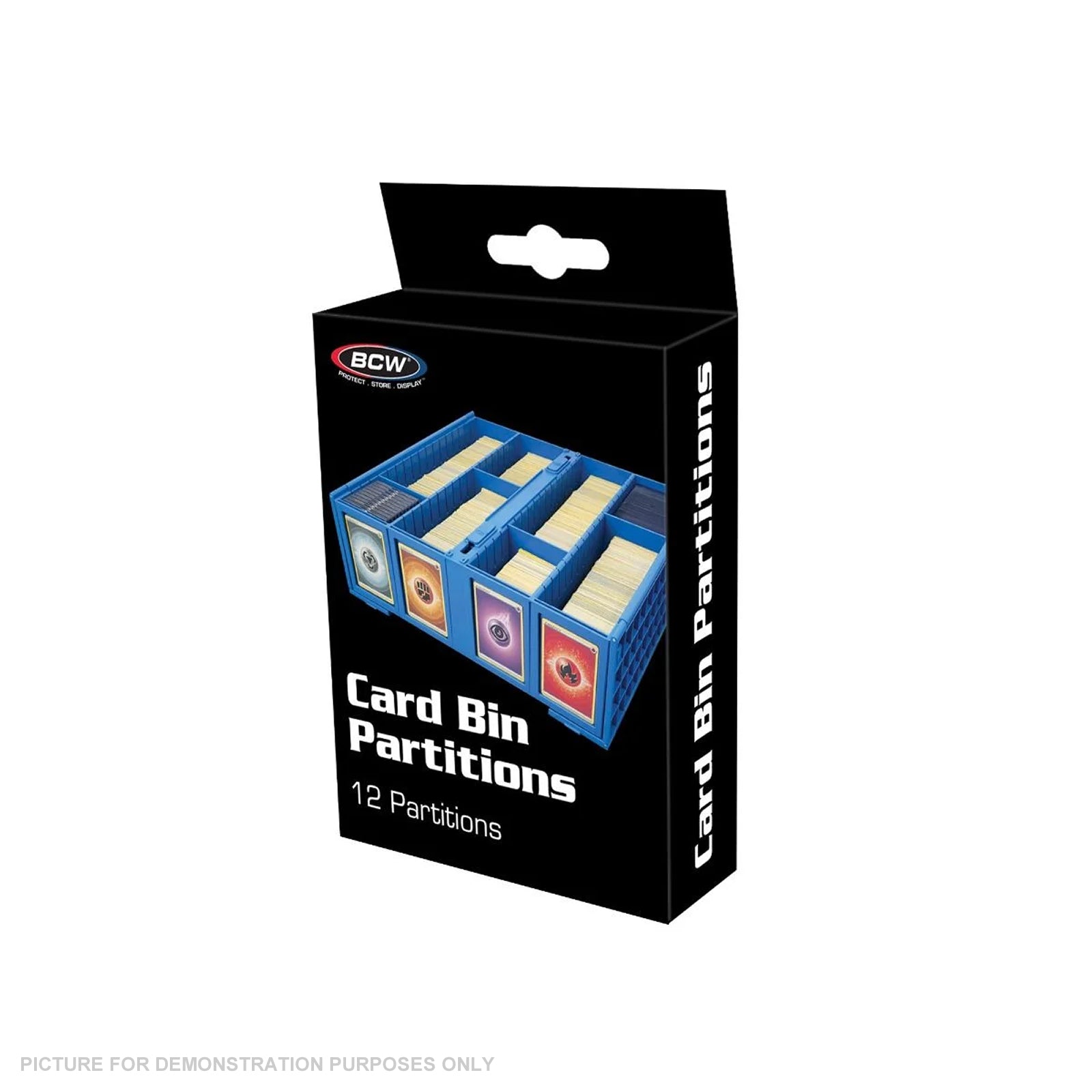 bcw graded card bin 5X BULK Comic Book Black, Stackable Plastic Storage Box for 30 Graded Slabs Heavy-Duty, Acid-Free Organizer with Partition Beckett Grading Services (BGS) Slotted Graded Card Box