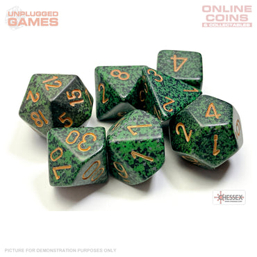Chessex Speckled Golden Recon Polyhedral 7-Dice Set