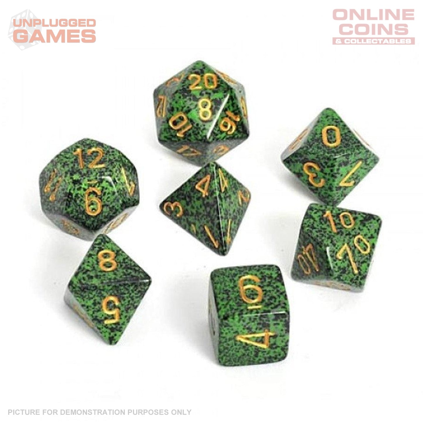 Chessex Speckled Golden Recon Polyhedral 7-Dice Set