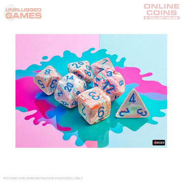 Chessex - Festive Mega-hedral Pop Art Blue 7-Die Set