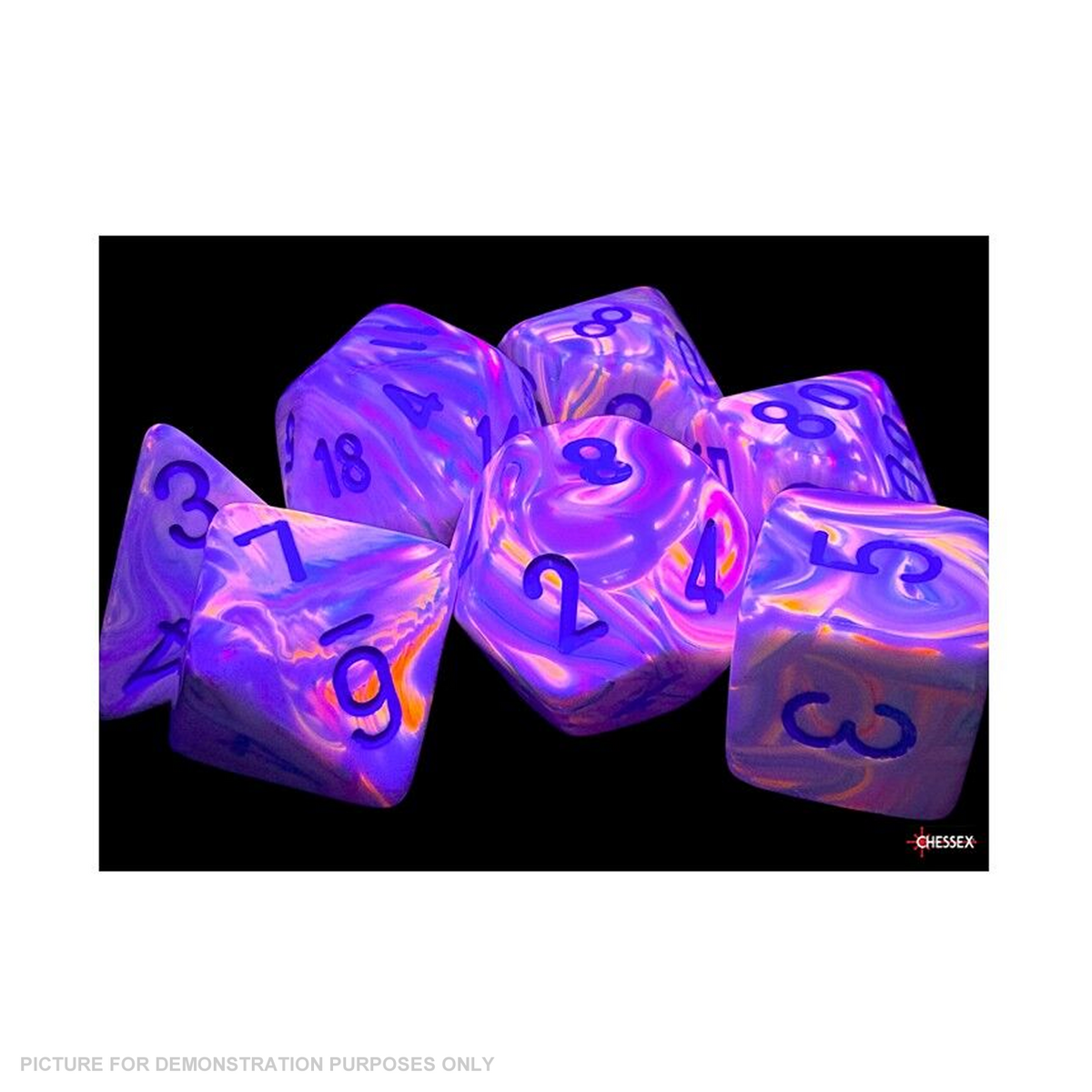 Chessex - Festive Mega-hedral Pop Art Blue 7-Die Set