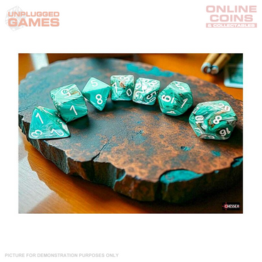 Chessex - Marble Mega-hedral Oxi-Copper White 7-Die Set