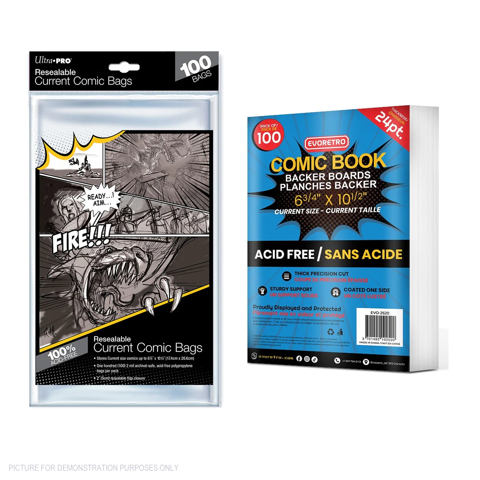 100 BCW Current Size Comic Bags & Boards - 2-Mil Resealable