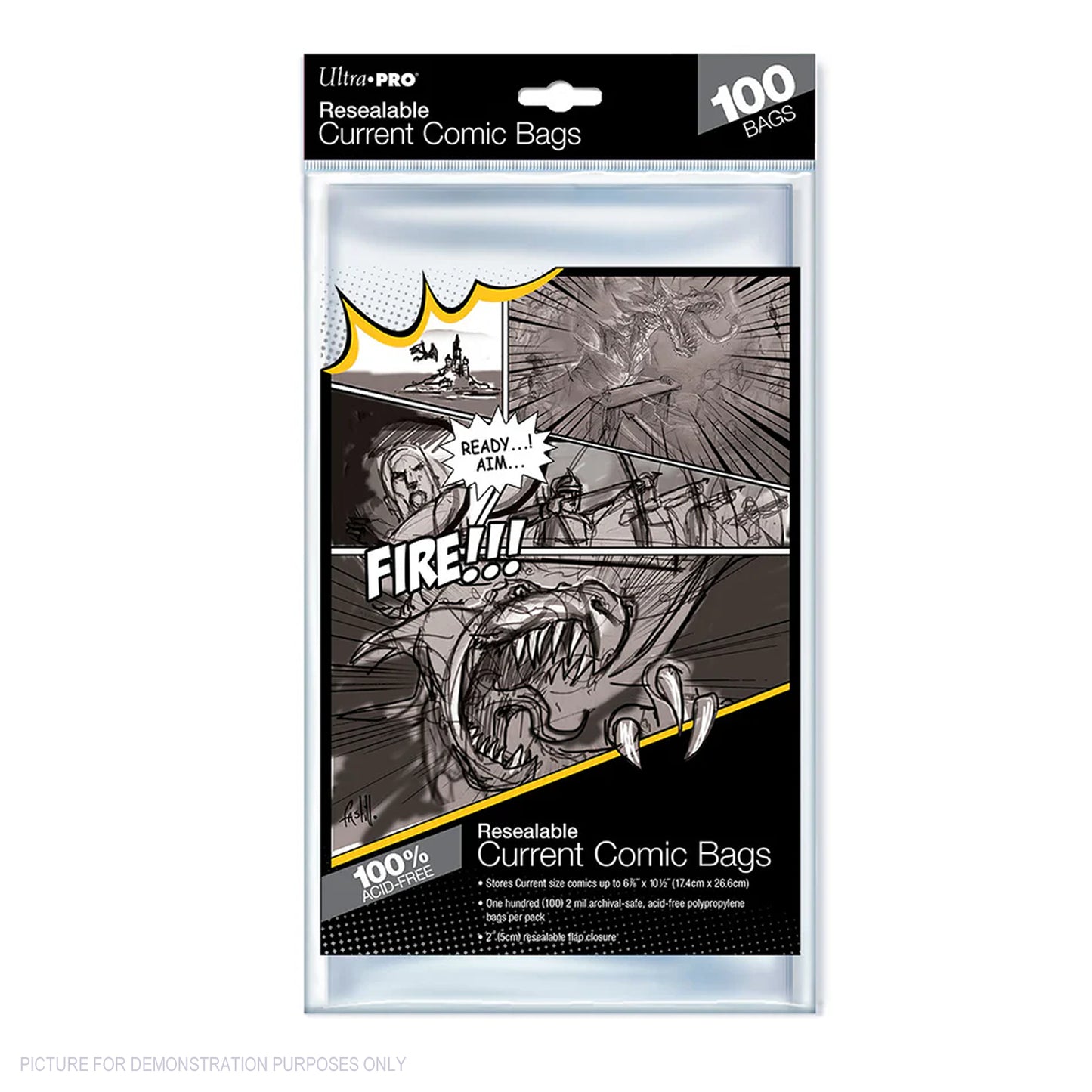 COMIC COMBO - ULTRA PRO EVORETRO - Resealable CURRENT Size Comic Bags & Backing Boards x 100