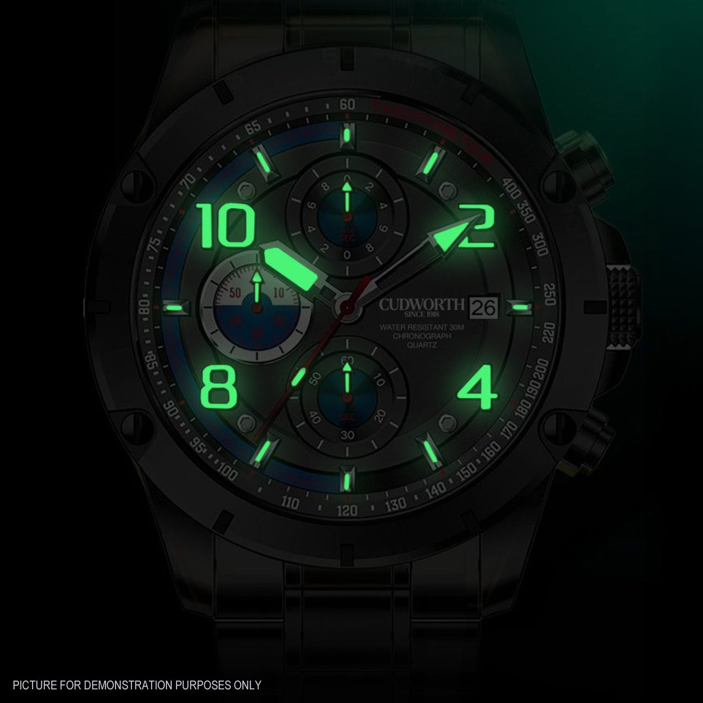Cudworth Velocity Chronograph, Black Steel Watch