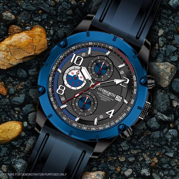 Cudworth Velocity Chronograph, Blue Black & Silicone Watch