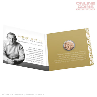 2017 Stuart Devlin - Revisiting a Vision- 2c Bronze Uncirculated Coin In Card