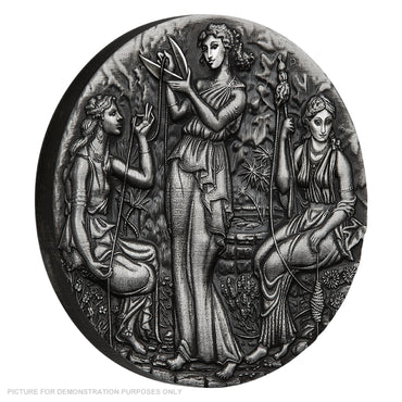 2025 Perth Mint Fate - The Moirai 2oz Silver Antiqued High Relief Coin
