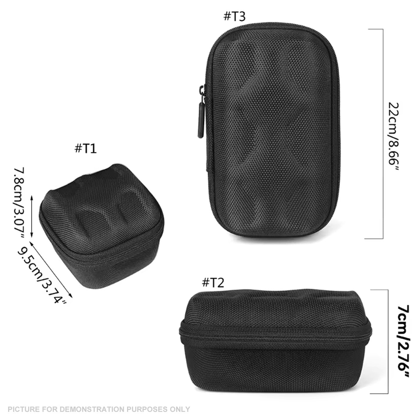 Generic EVA Zippered Hard Travel Case with Foam Insert for 1,2 or 3 Watches