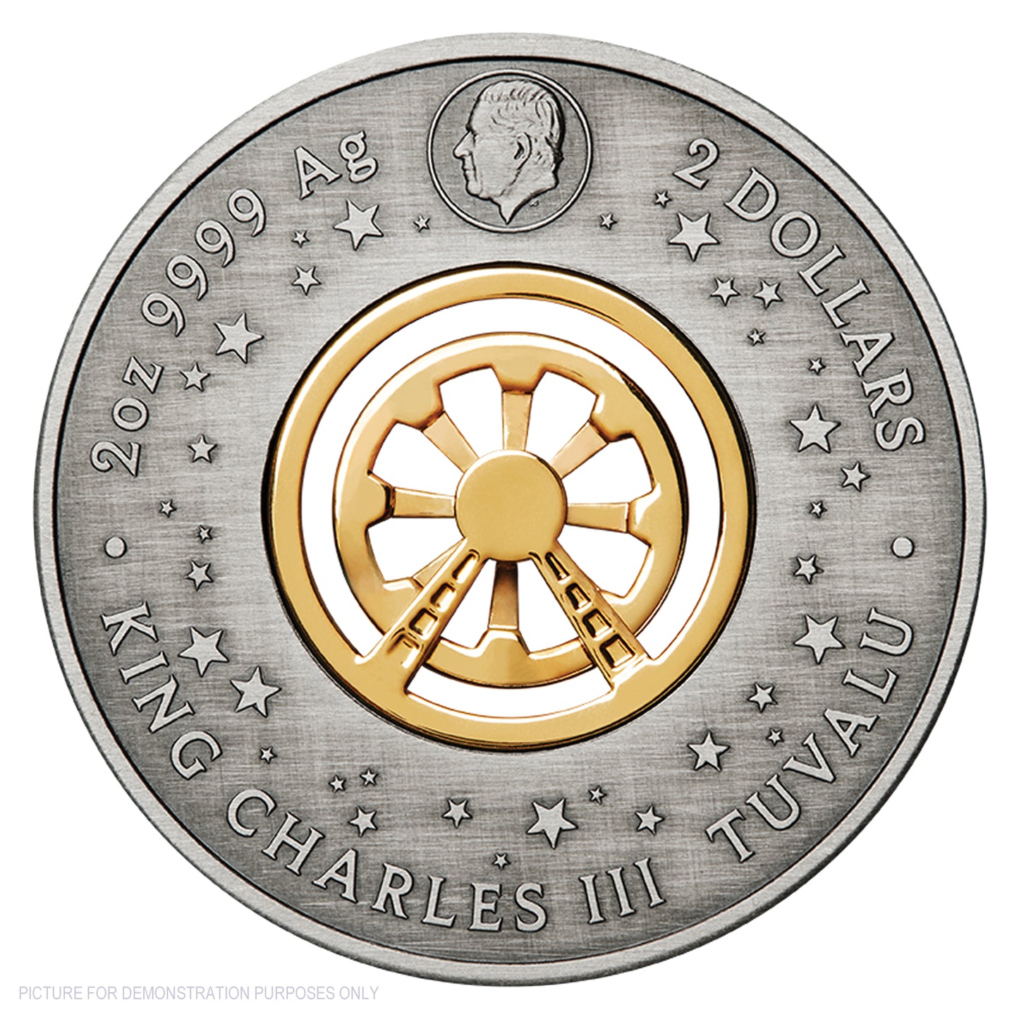 2025 Perth Mint Ferris Wheel 2oz Silver Antiqued Coloured Coin