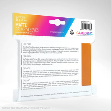 GameGenic MATTE Prime Sleeves 100 Pack - ORANGE
