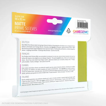 GameGenic MATTE Prime Sleeves 100 Pack - LIME