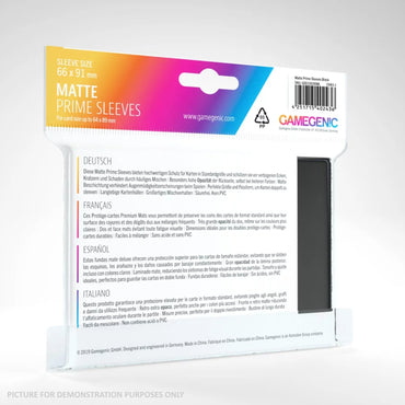 GameGenic MATTE Prime Sleeves 100 Pack - BLACK