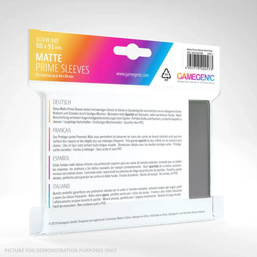GameGenic MATTE Prime Sleeves 100 Pack - DARK GREY