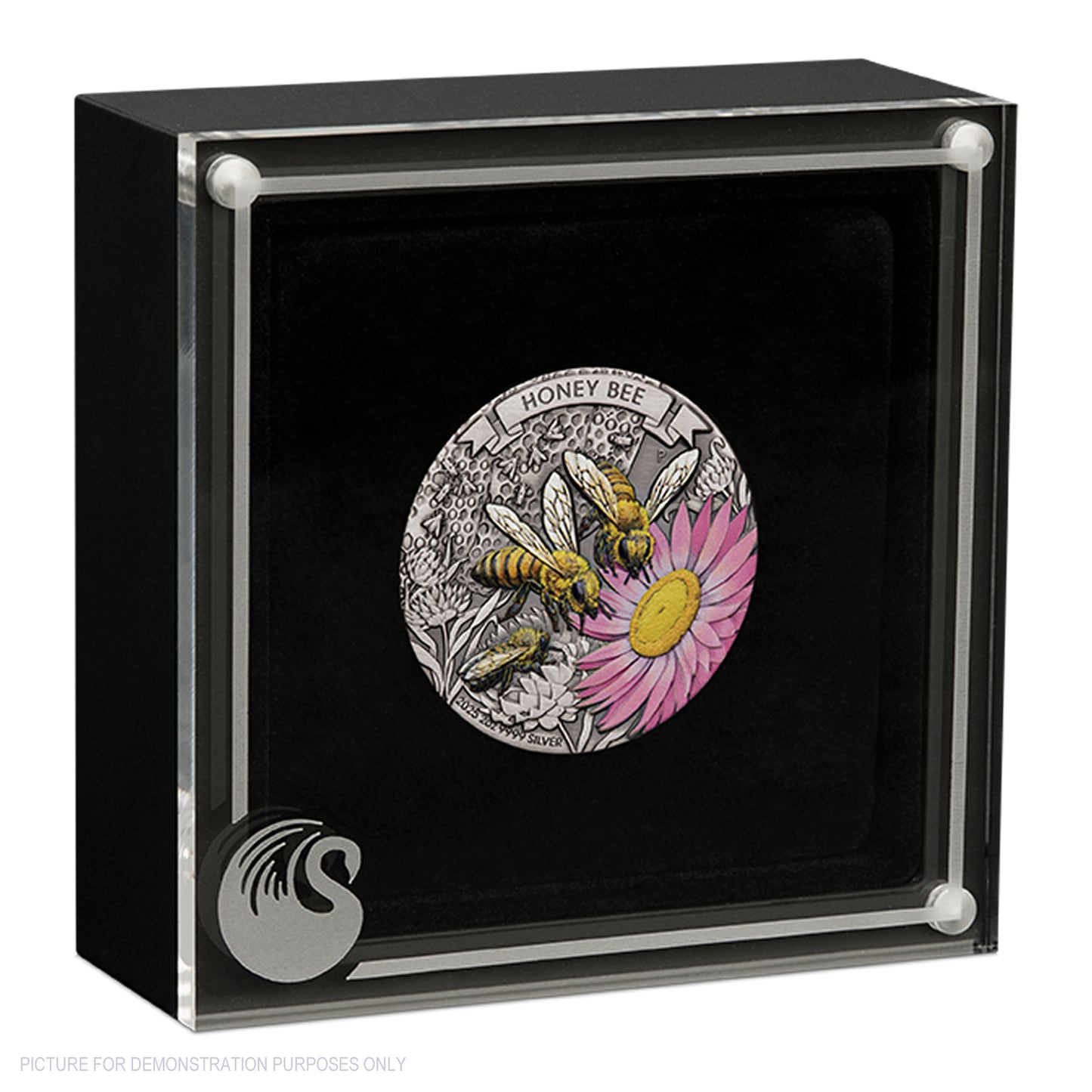 2025 Perth Mint Honey Bee 2oz Silver Antiqued Coloured Coin