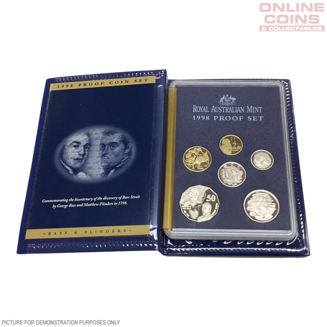 1998 Royal Australian Mint Six Coin PROOF Year Set - Bass and Flinders