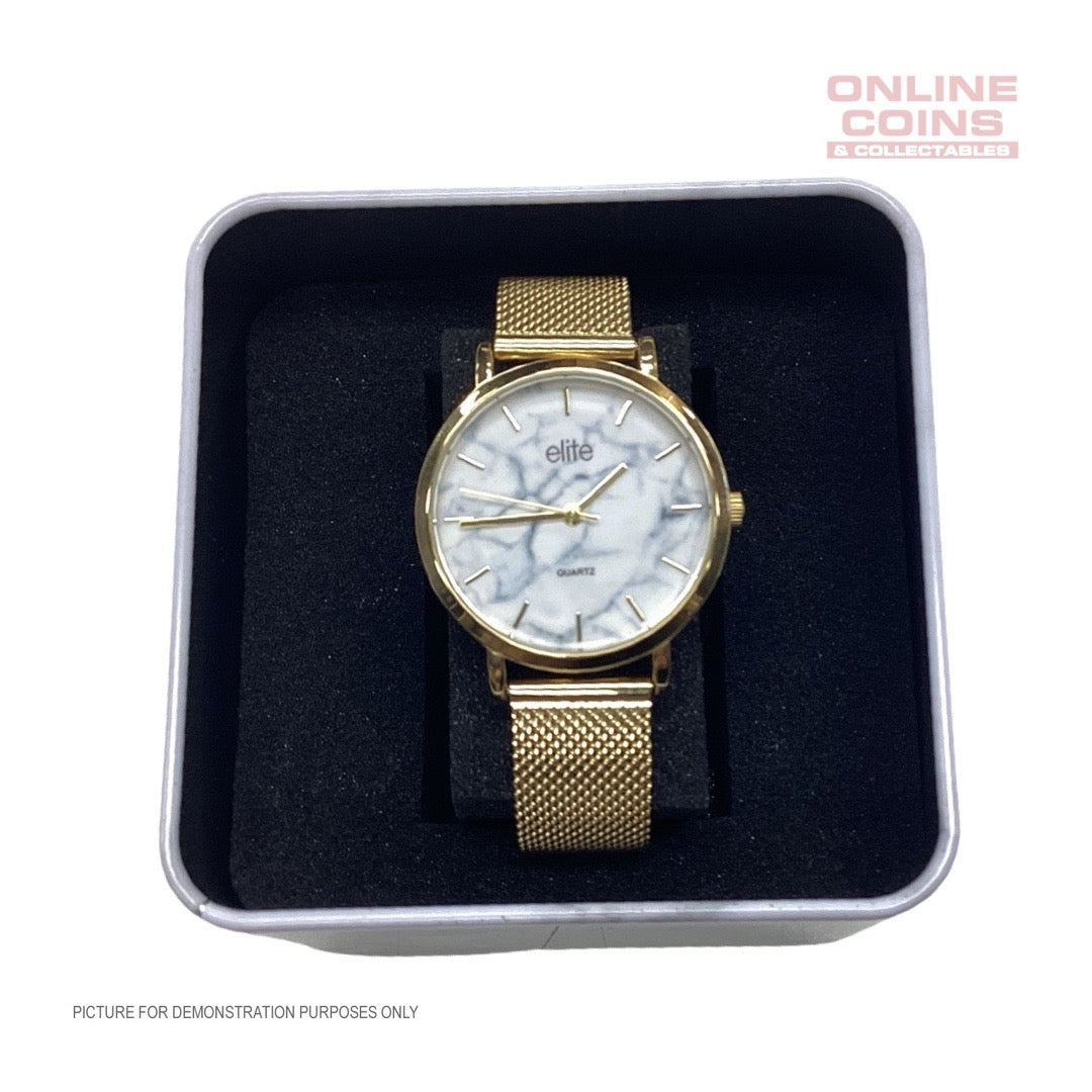 Elite ladies gold tone watch sale