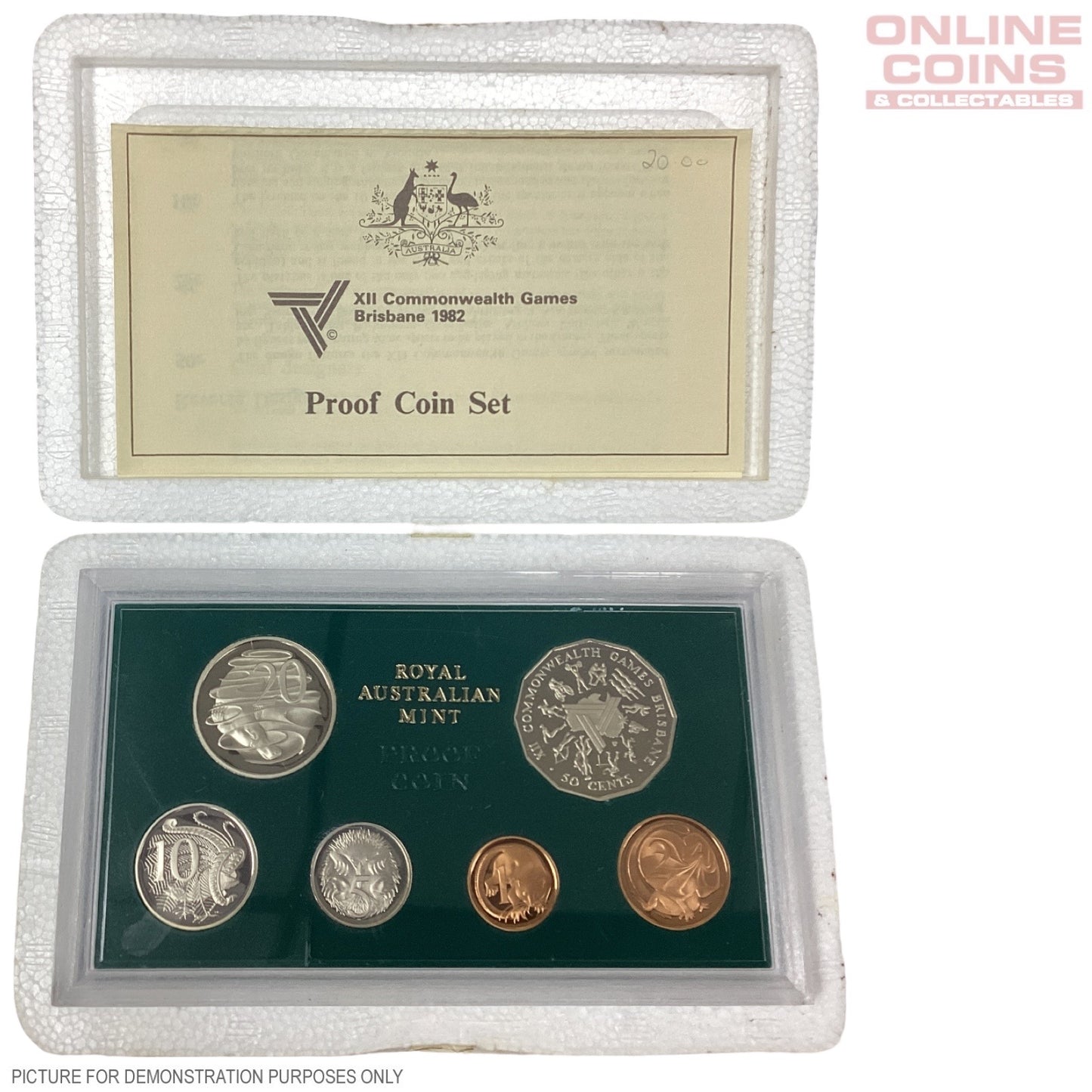 1982 Royal Australian Mint Six Coin PROOF Year Set - XII Commonwealth Games