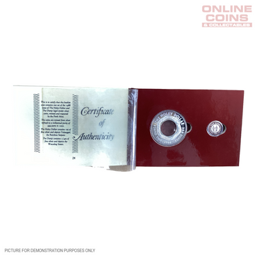 1988 Perth Mint 1oz & 1/4oz Holey Dollar and Dump - Silver 2 Coin Set