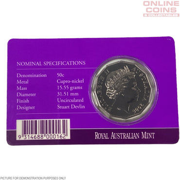 2006 50c CuNi Uncirculated Carded Coin - Royal Collection - Her Majesty Queen Elizabeth II Royal Visit