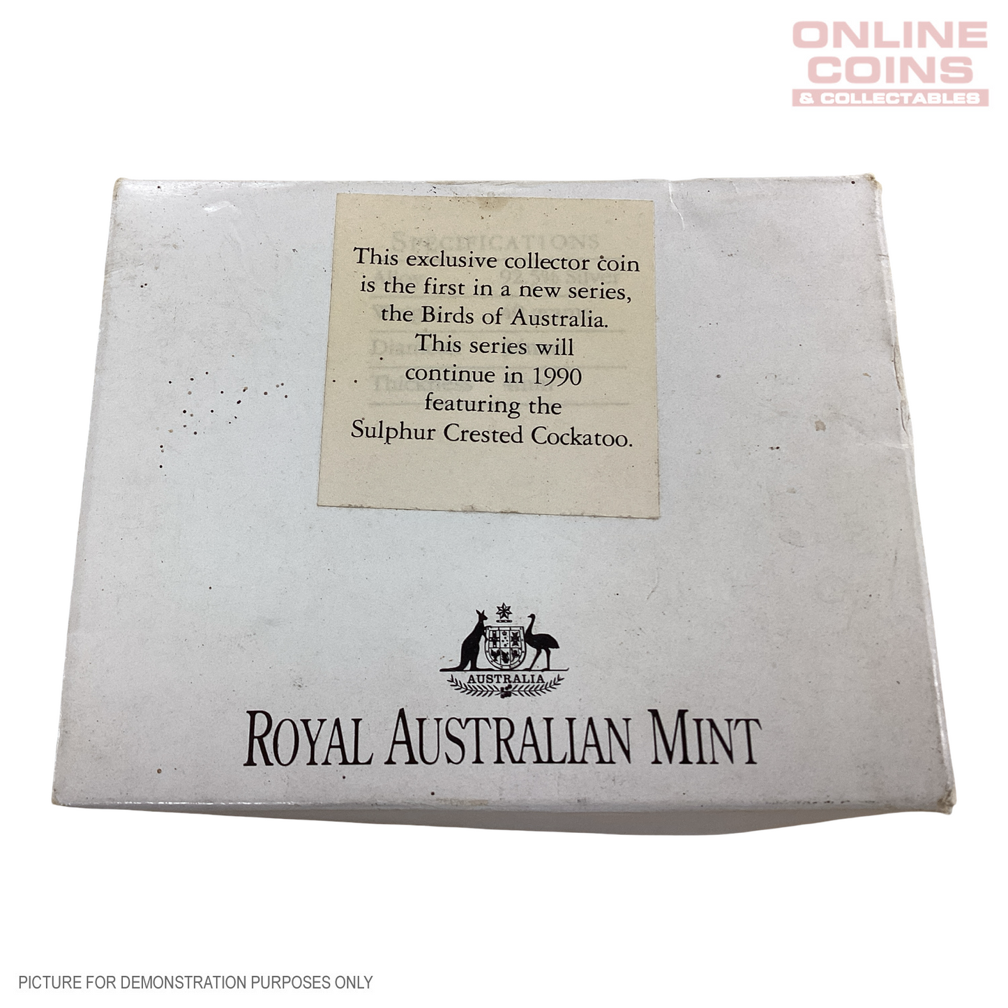 Royal Australian Mint 1989 Ten Dollar Silver Piedfort Coin In Damaged Box