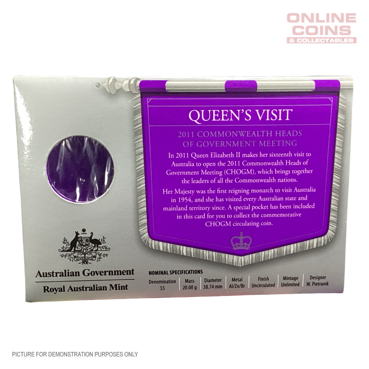 2011 $5 Uncirculated - Royal Collection - Queen's Visit