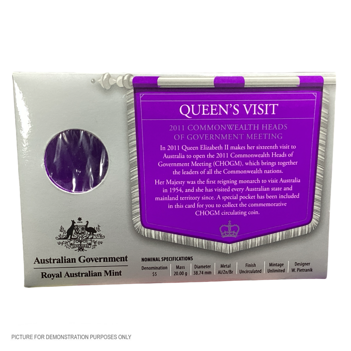2011 $5 Uncirculated - Royal Collection - Queen's Visit (including CHOGM)
