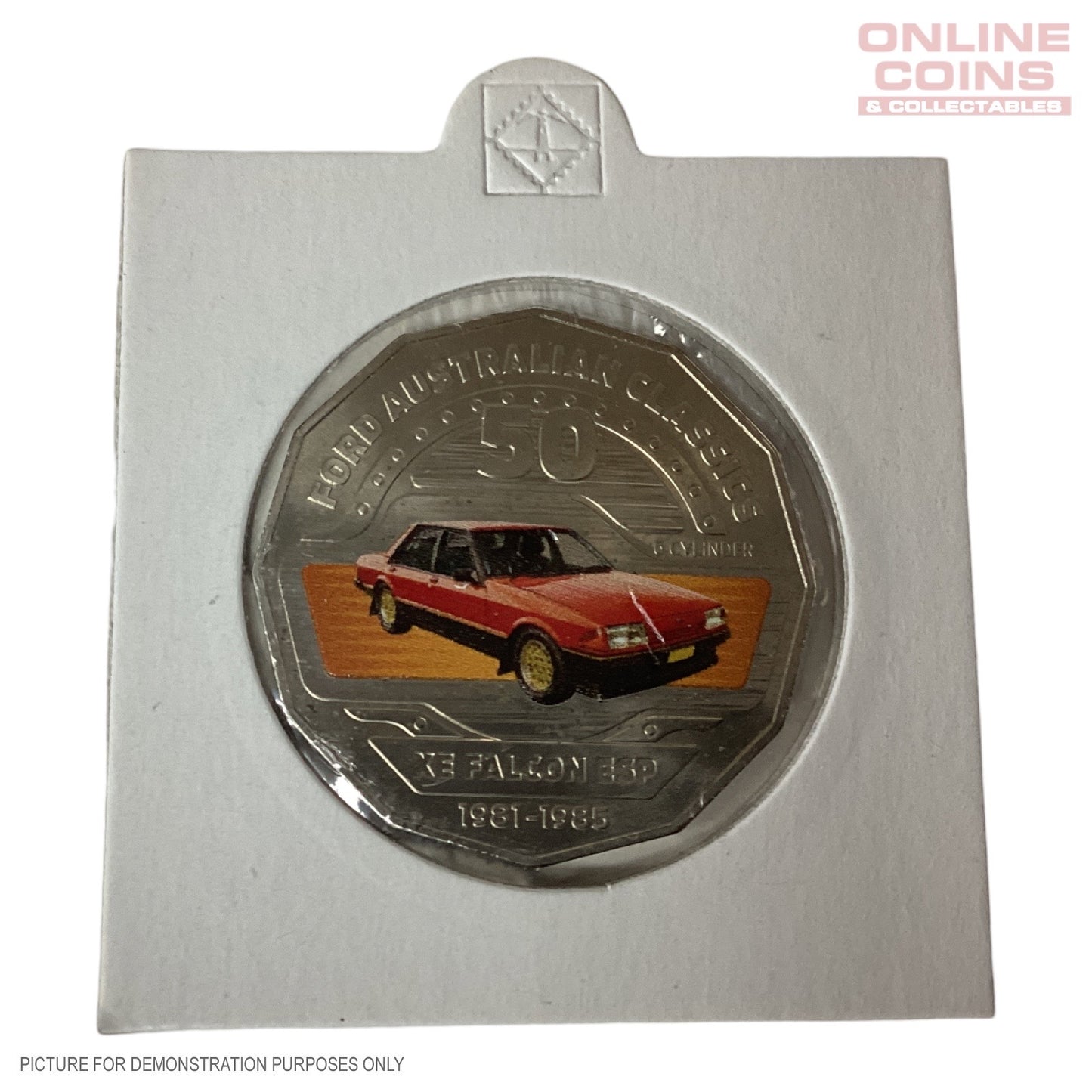 2017 Loose Ford Australian Classics Coloured 50c Coin In 2x2 From Ford Collection Tin - XE Falcon ESP