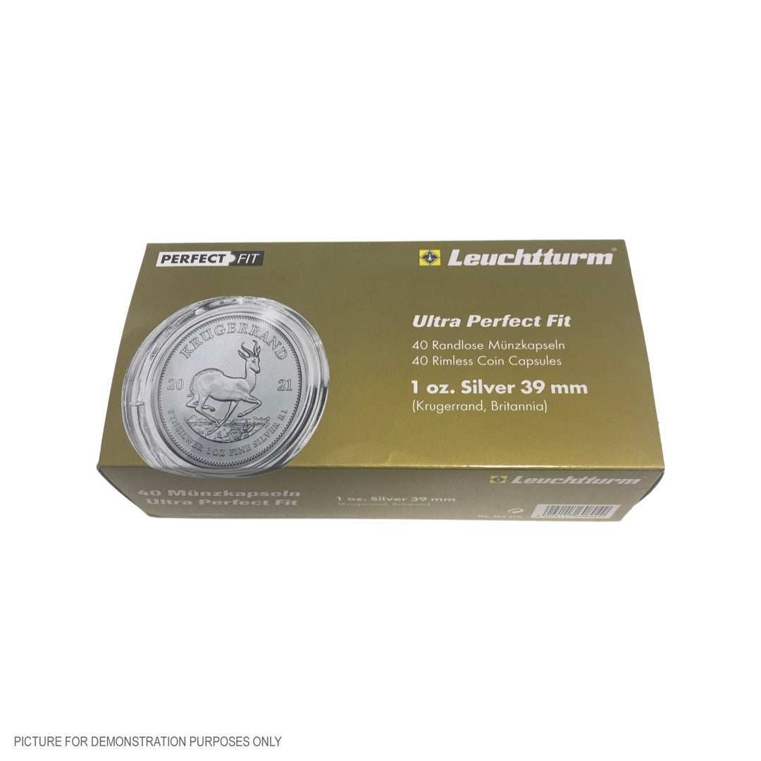 Lighthouse ULTRA PERFECT FIT Coin Capsules 39mm - Suit 1oz Silver Krügerrand, Britannia - PACK OF 40