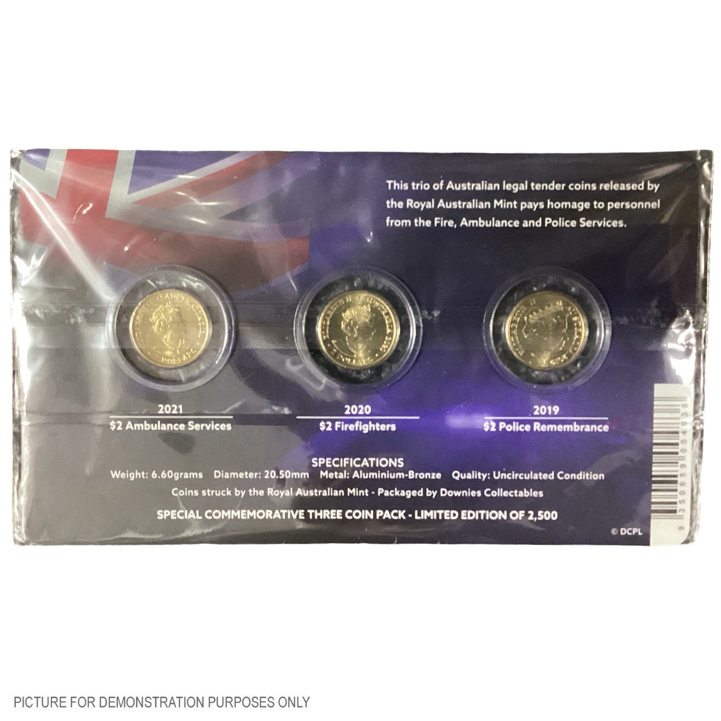 2019-2021 Emergency Services Three Coin Set in Downies Card