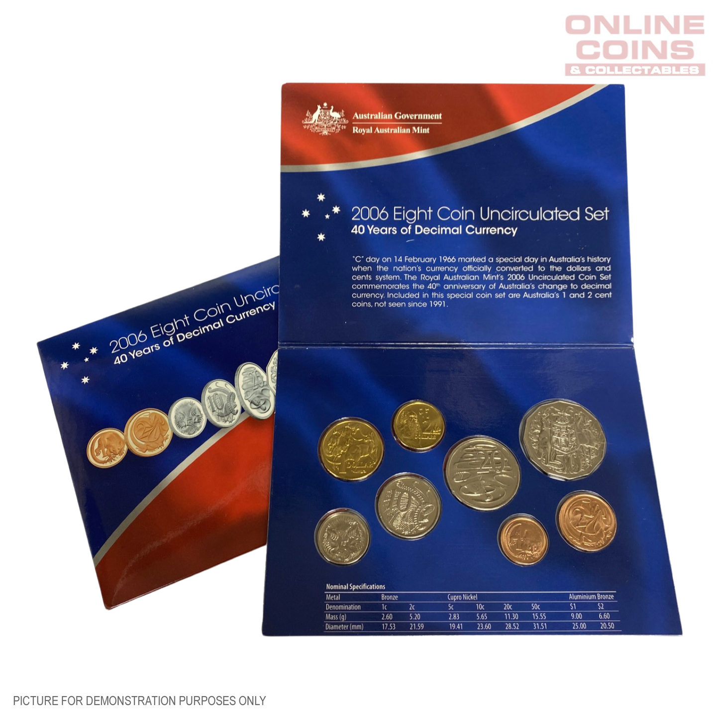 2006 Eight Coin Uncirculated Year Set - 40 Years of Decimal Currency