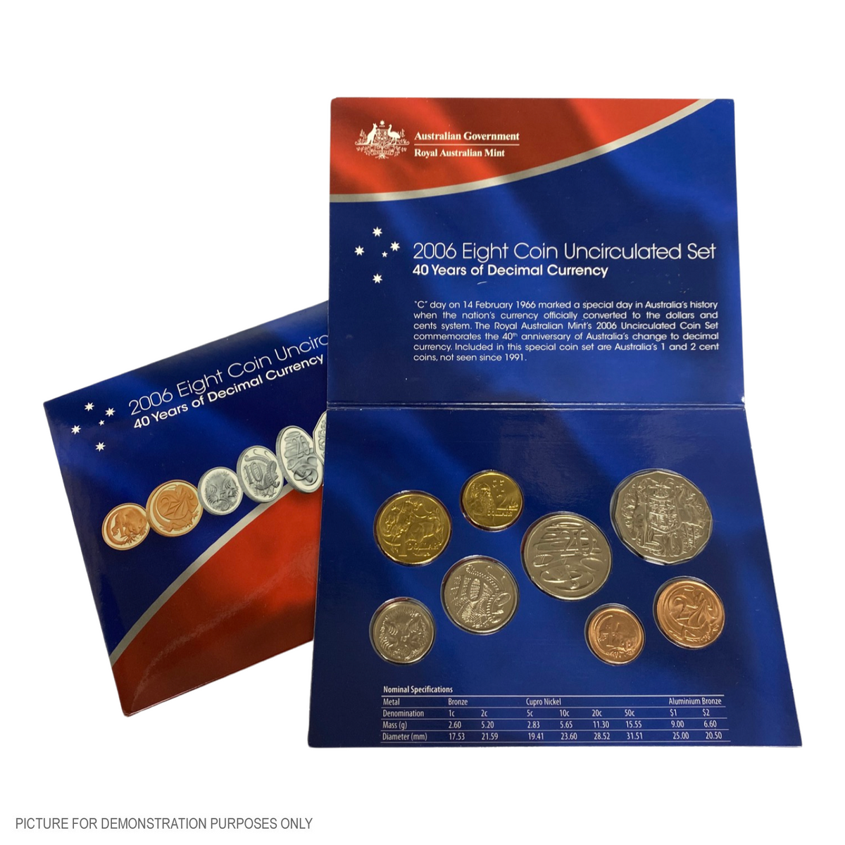 2006 Eight Coin Uncirculated Year Set - 40 Years of Decimal Currency