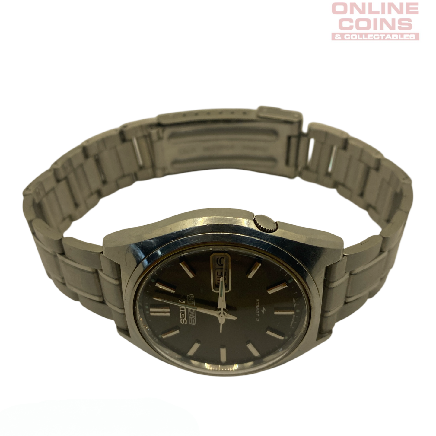 Vintage Seiko 5 Actus English / Japanese Day-Date 7019-8010 Automatic Watch