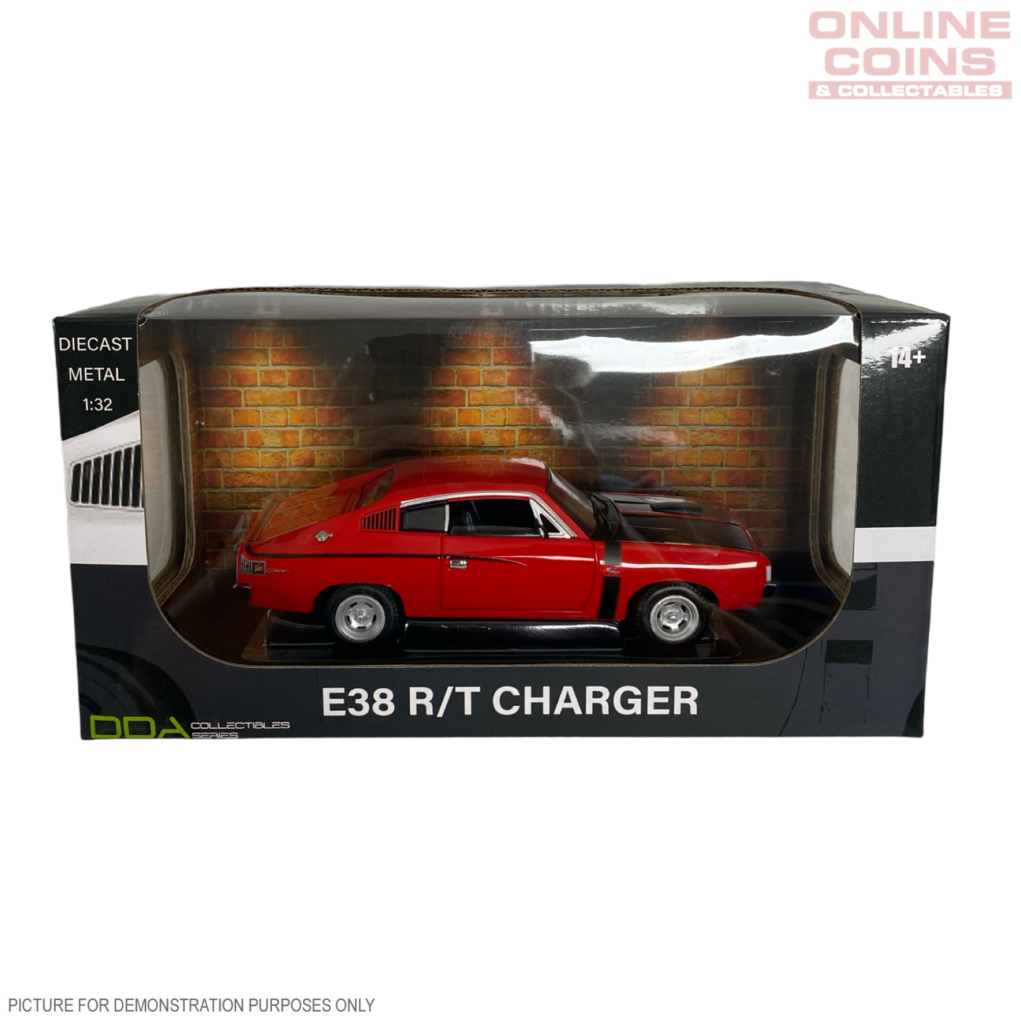 DDA Collectibles Series - 1:32 Hot Red Valiant E38 R/T ChargerStreet Fully Detailed Opening Front Doors, Bonnet & Boot