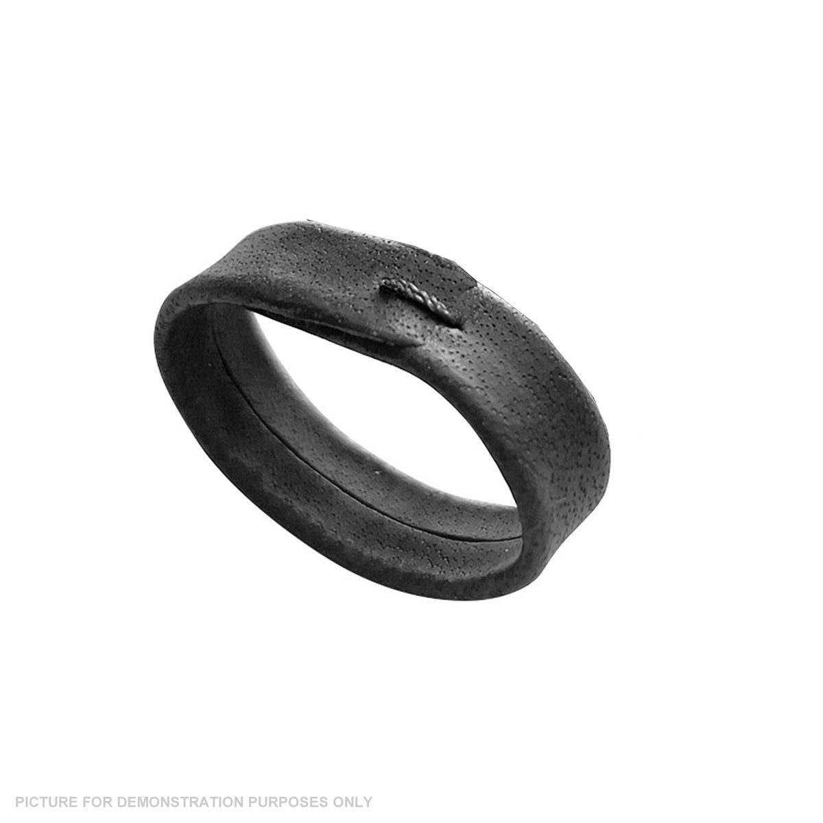 Black Leather Strap Keeper - 22mm