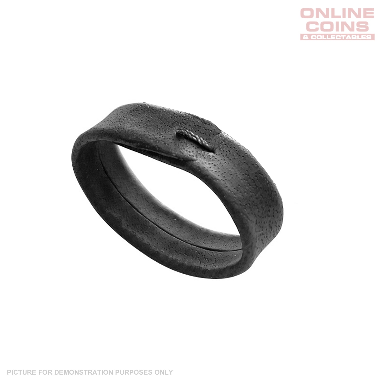 Black Leather Strap Keeper - 30mm