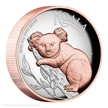 2025 Perth Mint 5oz Silver Proof High Relief Gilded Coin - Australian Koala