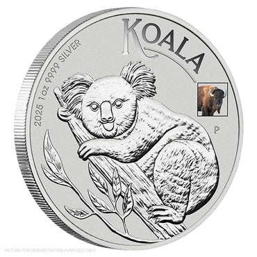2025 Perth Mint ANA Coin Show - Australian Koala with Bison Privy 1oz Silver Coloured Coin